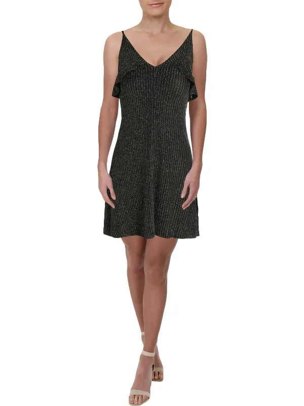 Women's Trendy Clothes Womens Metallic Mini Cocktail Dress