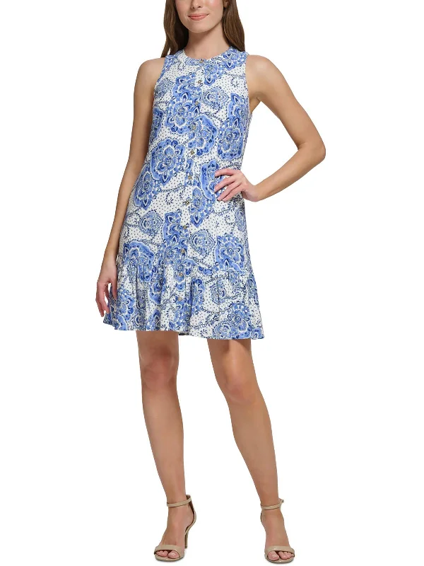 Women's Occasion Wear Clothing Womens Mini Button Front Sheath Dress