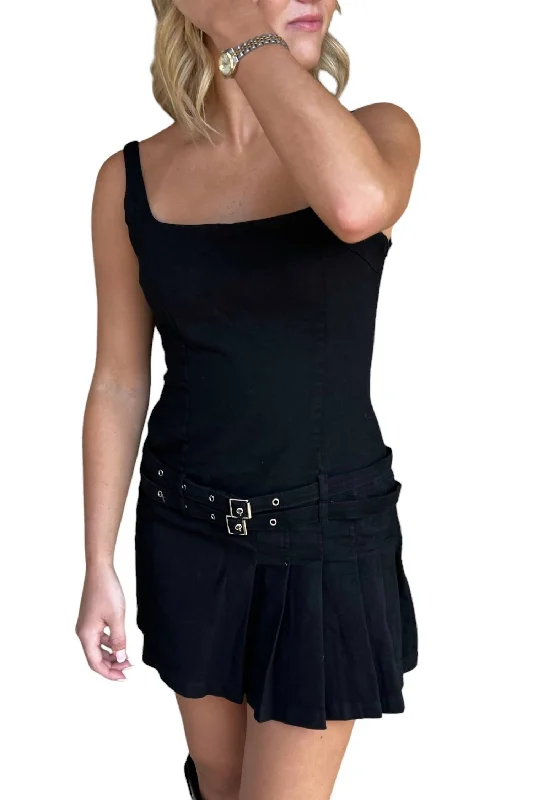 Boho Chic Fashion Doubled Up Dress In Black