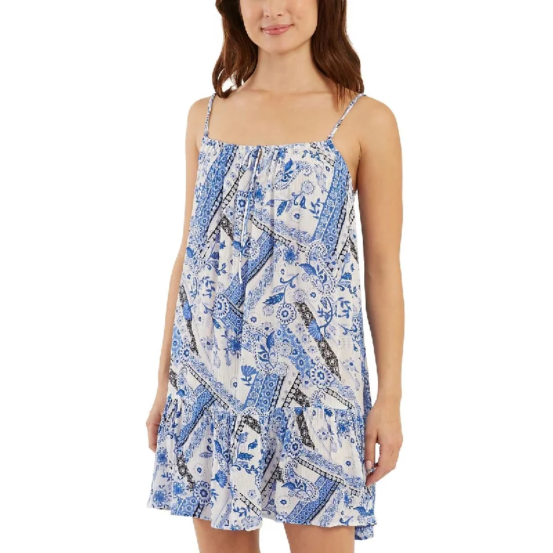 Summer Sale Juniors Womens Adjustable Ruffled Slip Dress