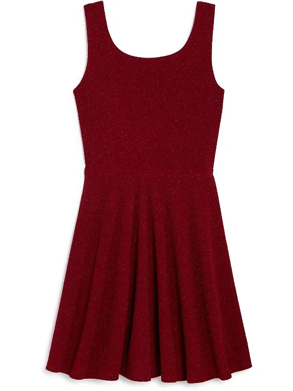 Women's Trendy Outfits Juniors Womens Mini Sparkle Fit & Flare Dress
