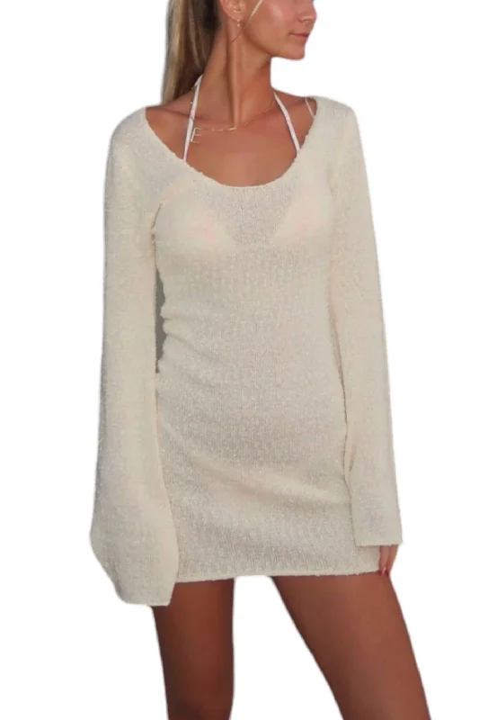 Comfortable Women's Clothing Beachside Dress In Cream