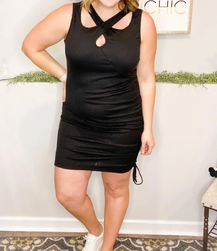 Exclusive Women's Fashion Collection Feeling Fierce Fitted Dress In Black