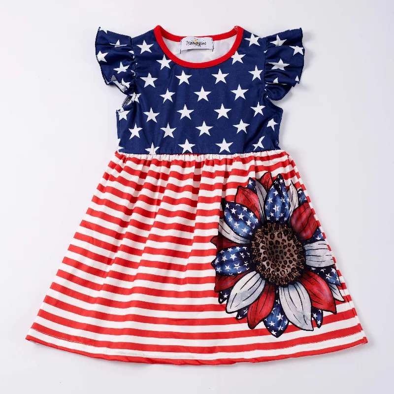 Trendy Casual Outfits PATRIOTIC SUNFLOWER DRESS