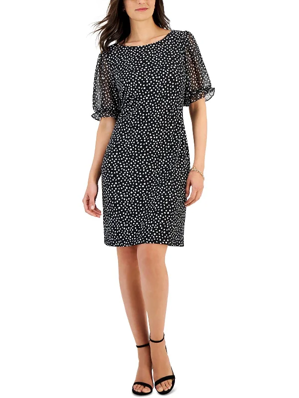 Glamorous Evening Wear Womens Polka Dot Polyester Sheath Dress