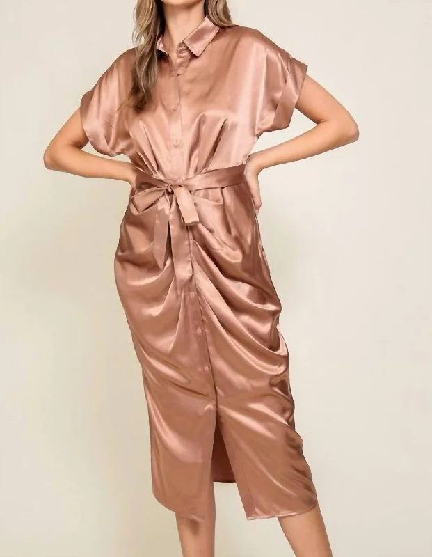 Minimalist Women's Fashion Clothing La Perla Dress In Mocha