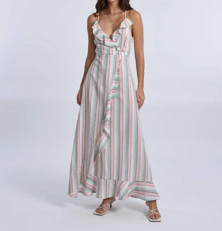 Workwear Fashion for Women Clemence Stripe Dress In Pink