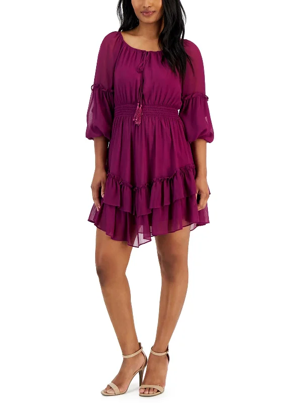 Outfits For Girls Womens Tiered Chiffon Sheath Dress