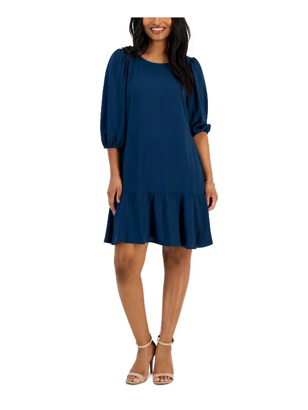 Women's Active Outfit For Fitness Petites Womens Ruffled Polyester Sheath Dress
