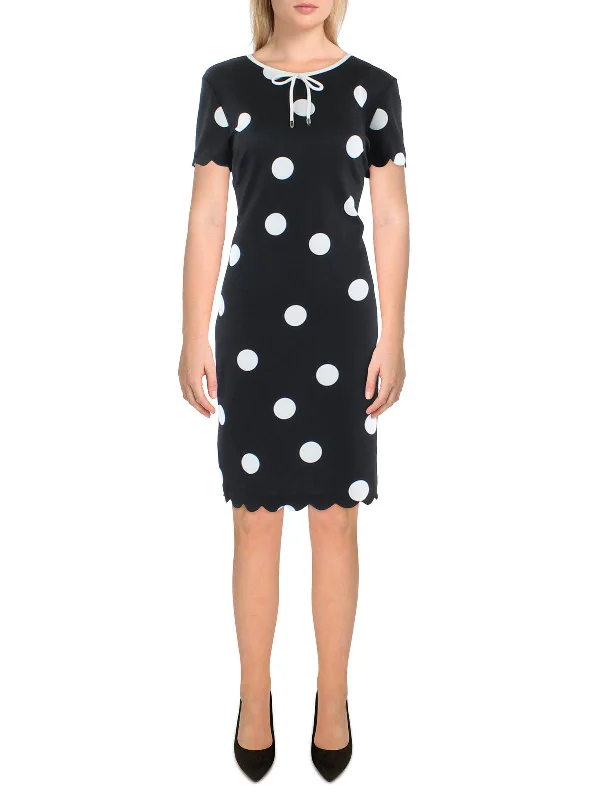 Must-Have Styles Womens Dotted Knee Sheath Dress