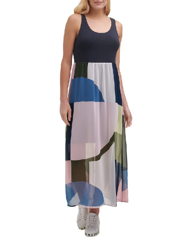 Casual Wear DKNY Tank Printed Overlay Dress