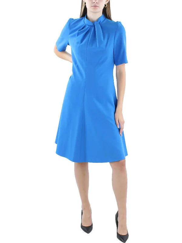 Sale Clearance Womens Twist Neckline Knee-Length Fit & Flare Dress