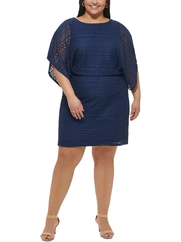 Contemporary Women's Clothing Plus Womens Crochet Sheath Dress