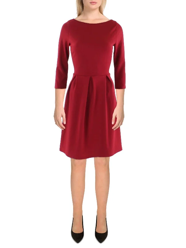 Comfortable Casual Women's Clothing Womens Pleated Mini Fit & Flare Dress