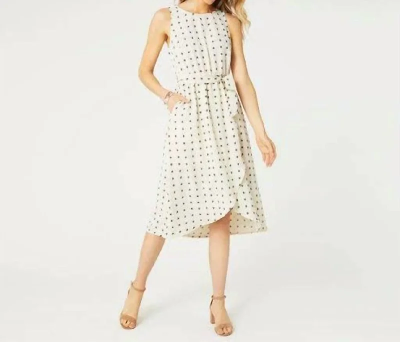 Current Trends Charlotte Swiss Dot Tank Dress In White