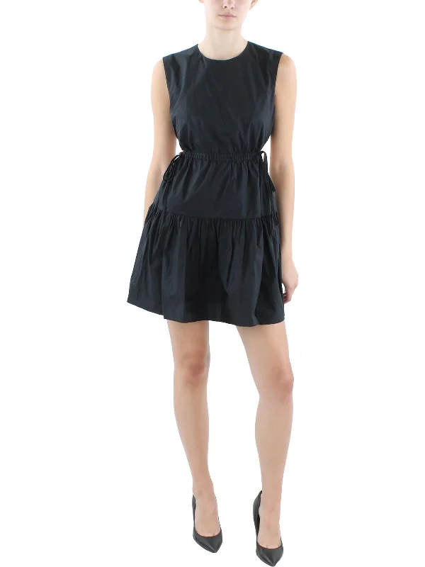 Women's Everyday Clothes Bea Womens Poplin Open Back Fit & Flare Dress