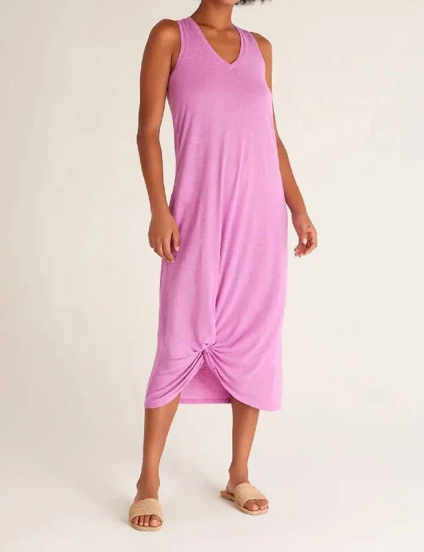 Women's Outerwear Clothing Reverie Knot Triblend Dress In Wild Dahlia