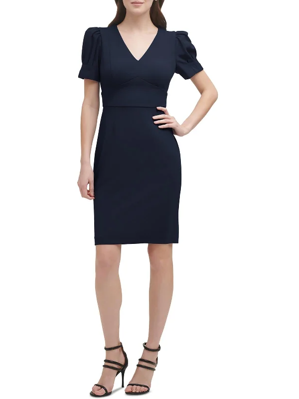 Casual Clothing For Women Petites Womens Puff Sleeve Mini Sheath Dress