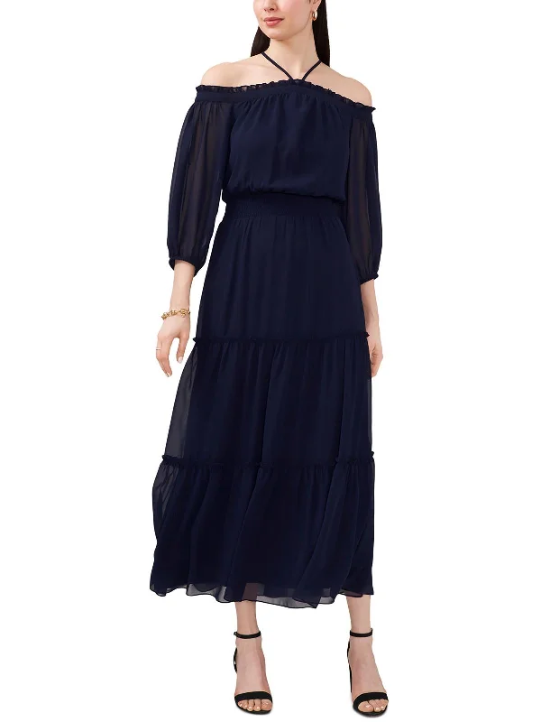 Women's Clothing Sale Online Womens Ruffled Maxi Halter Dress