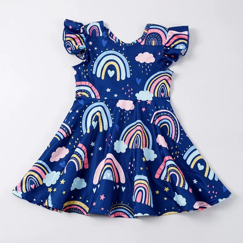 Women's Cozy Clothes RAINBOW FLUTTER DRESS