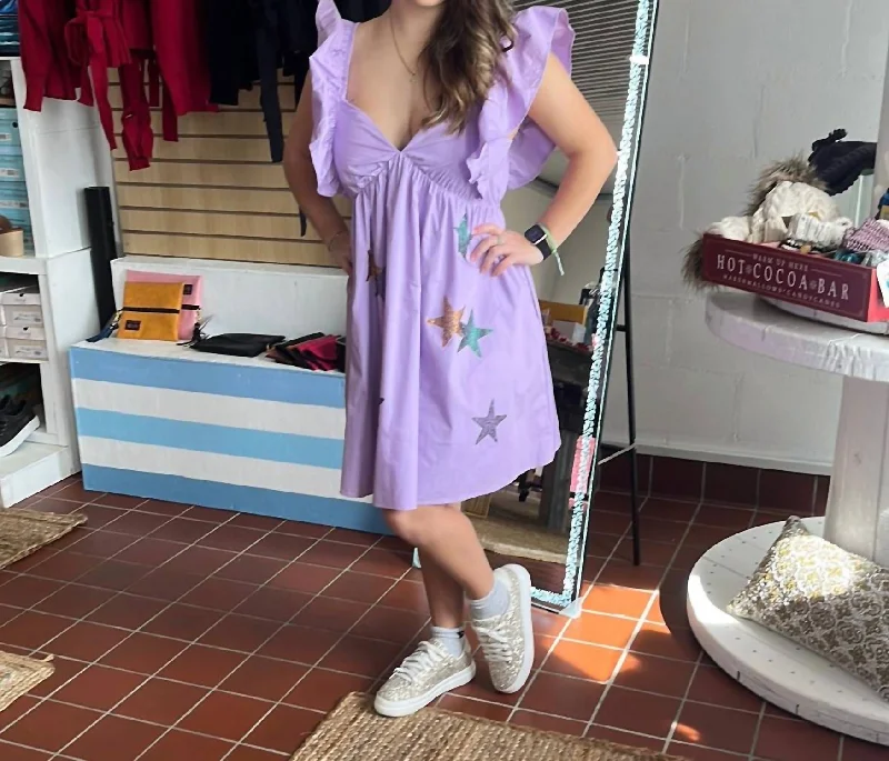 Winter Wardrobe Clearance Star Dress In Lavender
