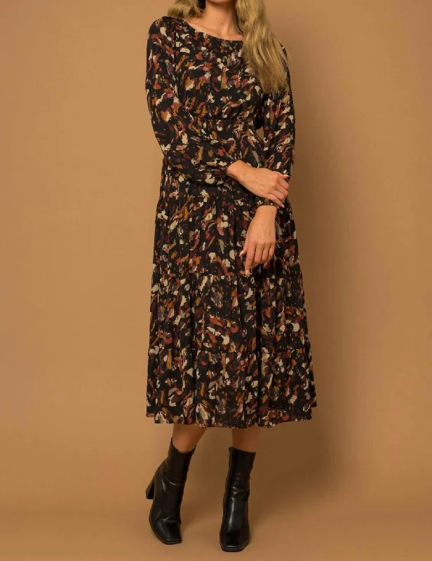 Women's Casual Garments Monroe Dress In Black-Brown