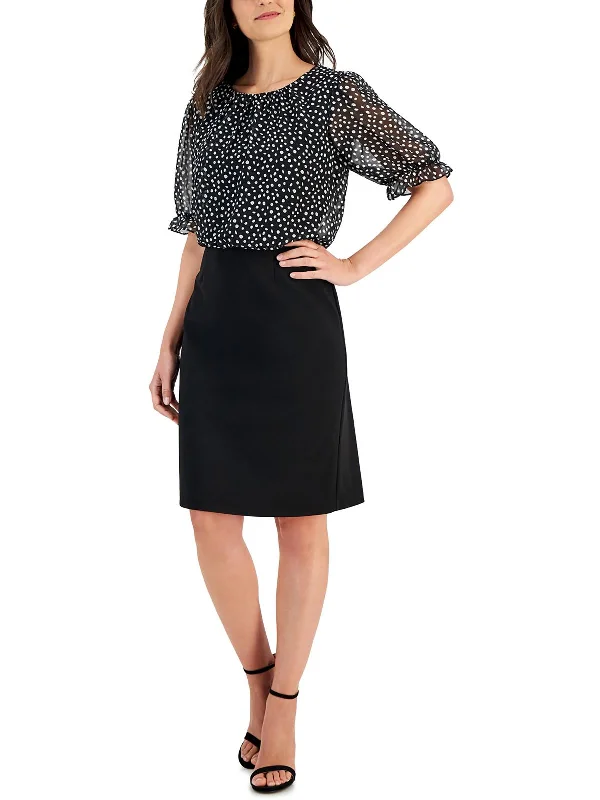 Sale Clothes Online Womens Knee Length Mixed Media Wear To Work Dress