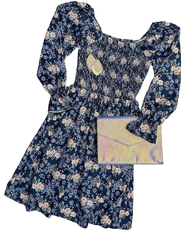 Fashionable Women's Outfit Women's Bouquet Dress In Blue