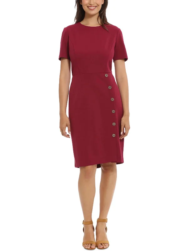 Fashionable Tops for Women Petites Womens Knee Length Button-Down Sheath Dress
