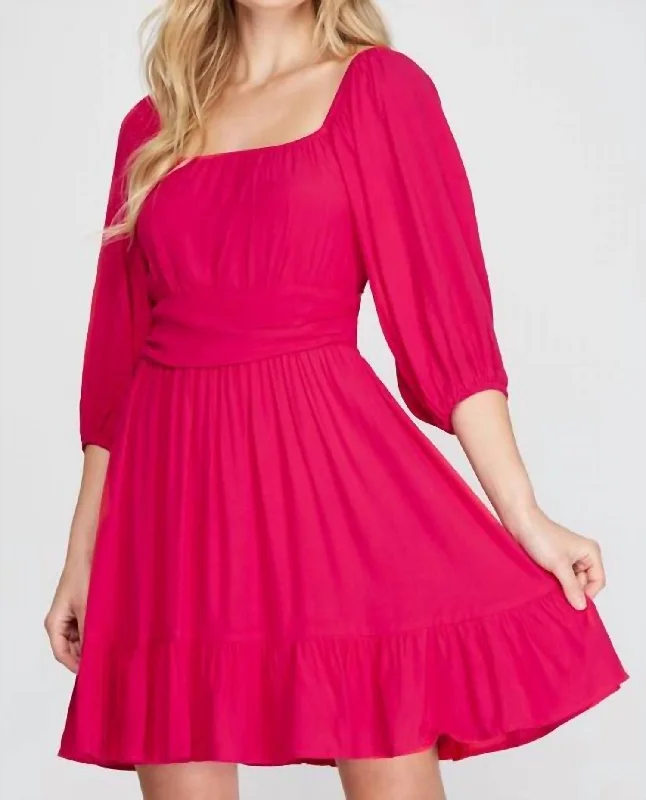 Women's Outerwear Clothing Pretty Berry Dress In Fuchsia