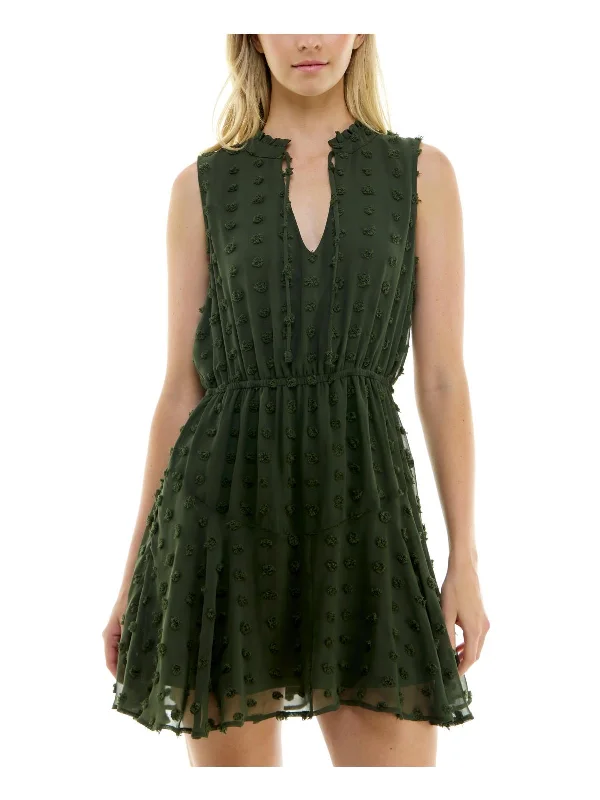 Sale For Women Juniors Womens Textured Fit & Flare Dress