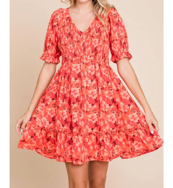 Affordable Women's Garments Blossom Dress In Orange
