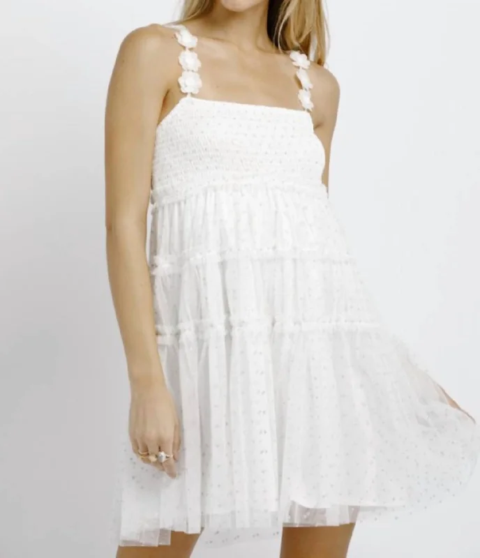 Sale On Sale Tulle Dot Dress In White