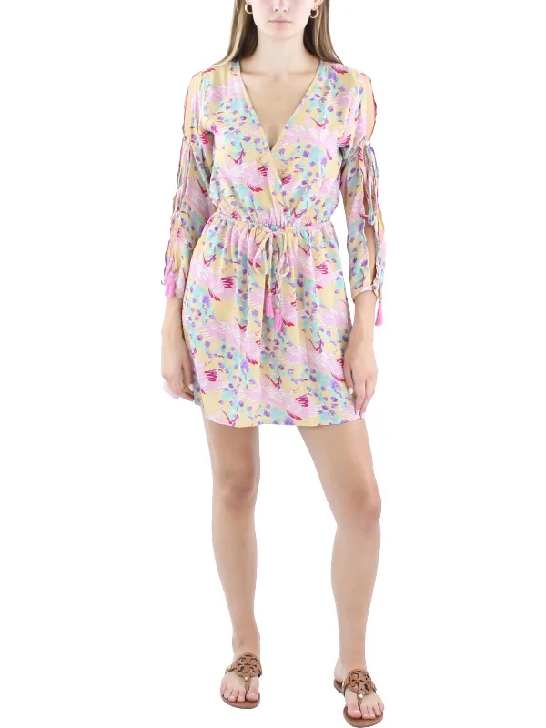 Seasonal Sale Womens Printed Polyester Tunic Dress