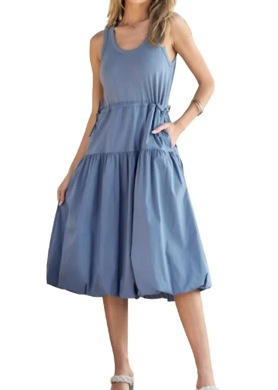 Exclusive Discount Knit Tank Dress In Denim Blue