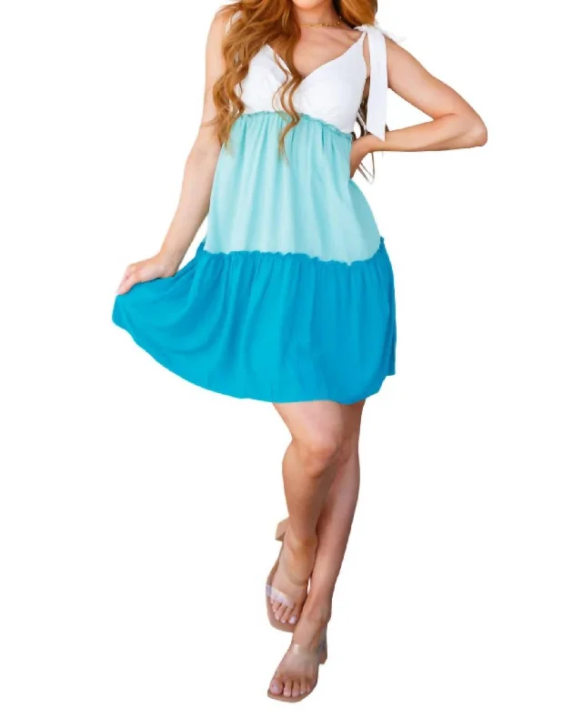 Clearance Sale Skies Tiered Dress In Blue