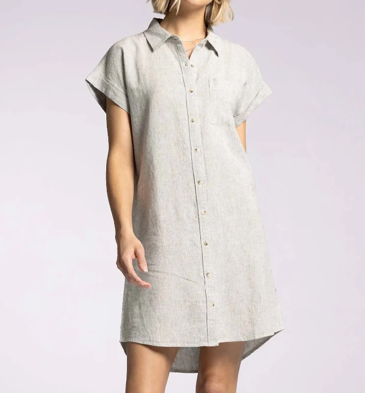Clothes Women Judson Dress In Micro Olive Stripe