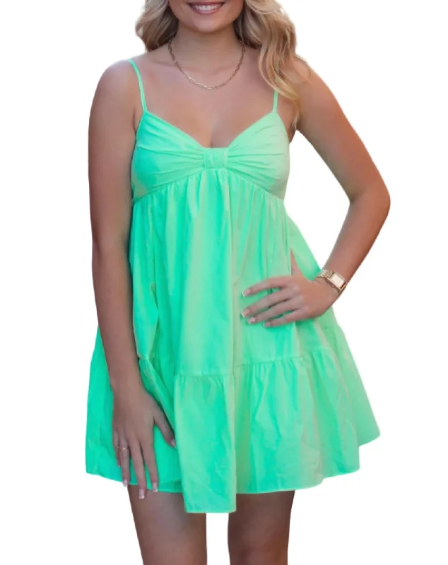 Women's Chic Outerwear Garments Hannah Ruched Dress In Apple Green