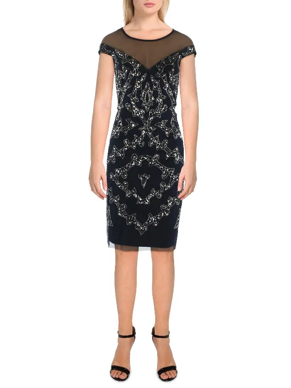 Stylish Clothes For Women Womens Illusion Short Sheath Dress