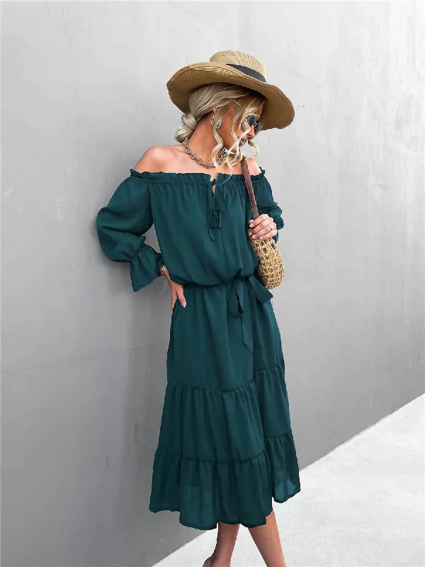 Luxury Women's Clothing Under The Sea Dress In Deep Sea Green