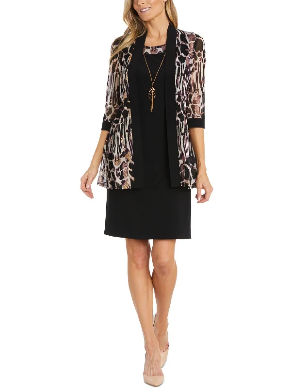 Women's Tops And Clothing Petites Womens Cold Shoulder Knee-Length Special Occasion Dress