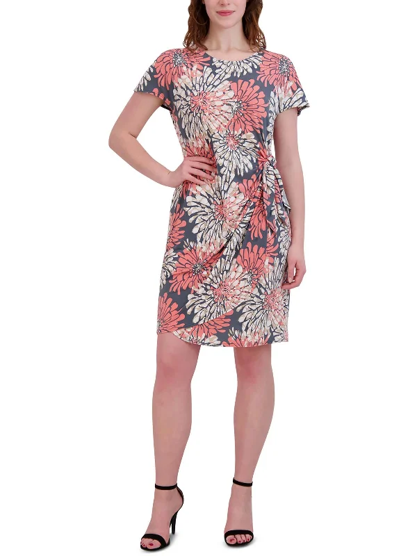 Women's Plus-Size Garments Petites Womens Side Tie Jersey Sheath Dress