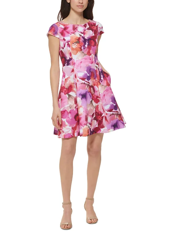 Women's Trendy Outfit Petites Womens Party Mini Fit & Flare Dress