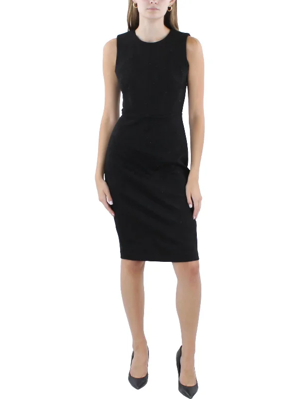 Women's Evening Outfit Petites Womens Faux Suede Knee-Length Sheath Dress