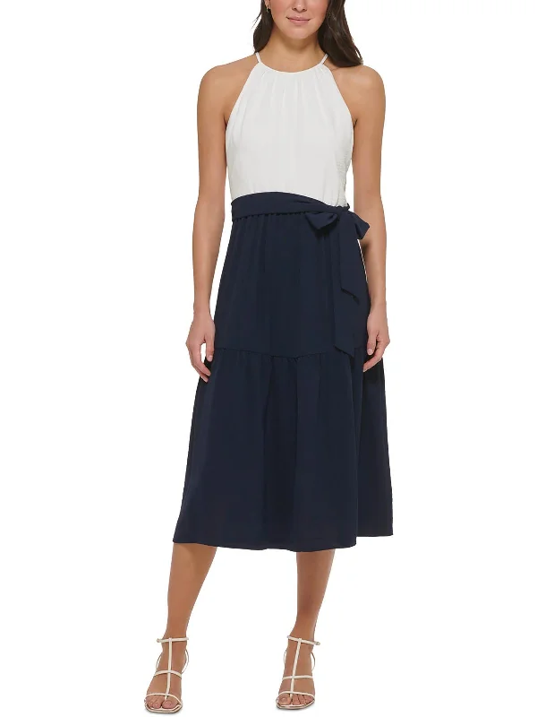 Casual Fashion for Women Womens Halter Polyester Fit & Flare Dress