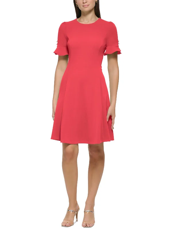 Women's Formal Wear Womens Above Knee Bell Sleeves Fit & Flare Dress