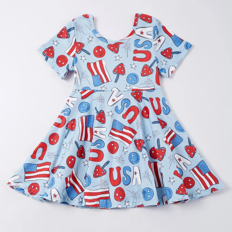 Women's Urban Clothing PATRIOTIC USA TWIRL DRESS