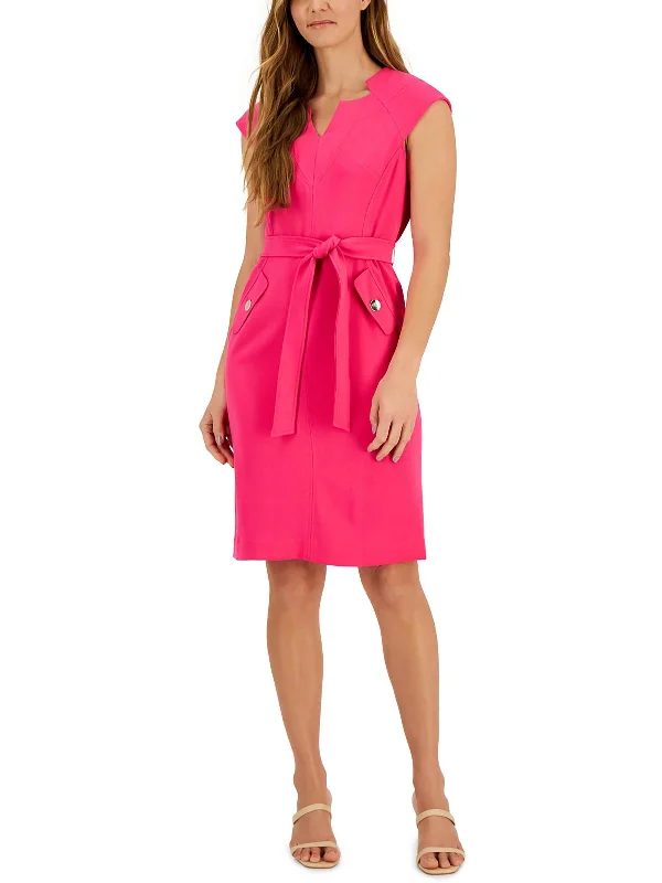 Women's Work Outfit For The Office Womens Belted V Neck Wear To Work Dress