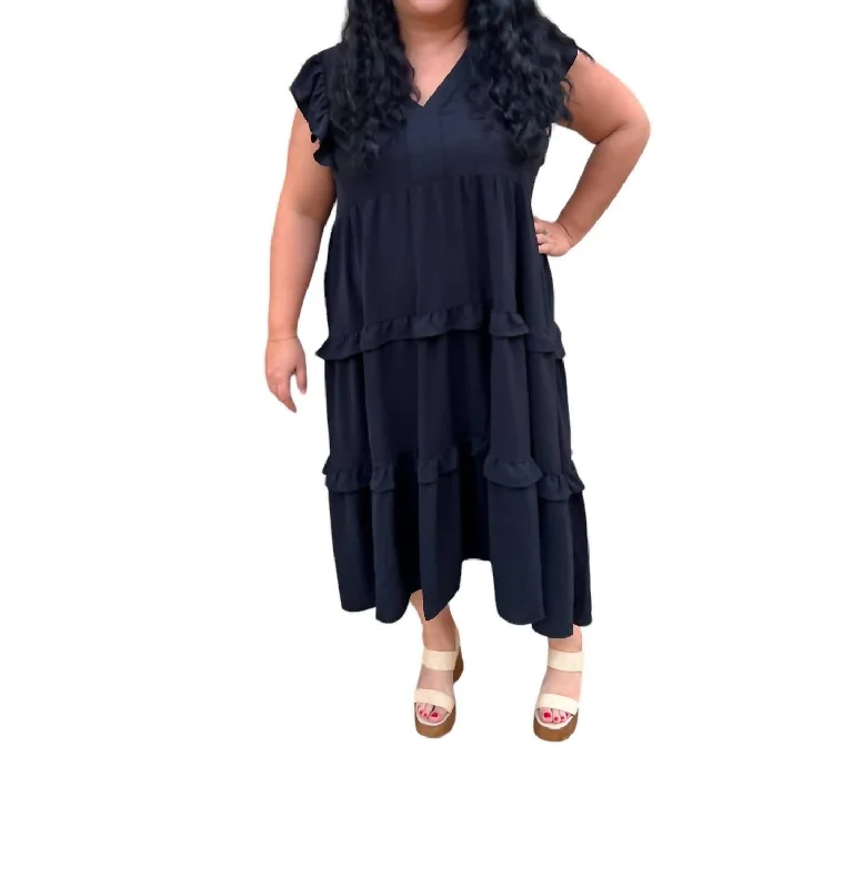 Flash Sale Event Aubrey Ruffle Dress Plus In Black