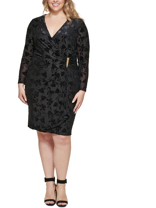Women's Clothing Brands Plus Womens Burnout Nylon Sheath Dress